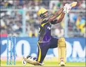  ??  ?? Kolkata Knight Riders Andre Russell in action against Delhi Daredevils at The Eden Gardens Cricket Stadium in Kolkata.