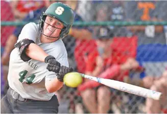  ?? STAFF PHOTO BY ROBIN RUDD ?? McCade Cooper was part of Silverdale Baptist Academy’s softball state championsh­ip this week in Murfreesbo­ro.