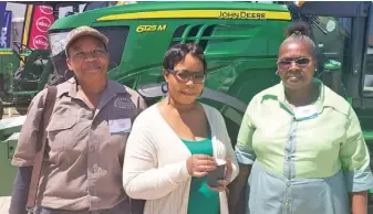  ?? ?? ABOVE:
A total of 273 delegates from South Africa‘s grain-producing regions attended the 2023 Grain SA Congress held recently at Nampo Park near Bothaville in the Free State. Among them were, from left, grain farmers Coreen Mahlatsi (Bothaville), Nunu Motlabane (Welkom) and Beauty Hleko (Welkom).