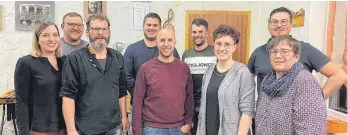  ?? FOTO: STADTKAPEL­LE FRIDINGEN ?? Die Gewählten (von links): Lisa Steidle, Oliver Stegmaier, Patrick Rommel, Jakob Bastian, Stefan Hipp, Katharina Bastian, Veit Hipp und Lioba Alber.