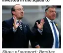  ?? REX ?? Show of support: Benitez (left) backed Allardyce