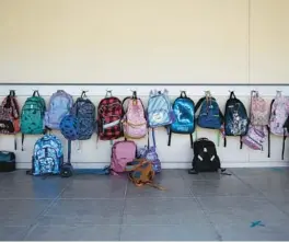  ?? FILE ?? Backpacks are placed outside a classroom on Aug. 18, 2022.