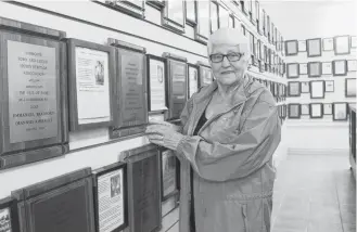  ??  ?? Gloria Goodwin, a director with the Yarmouth Town and County Sports Heritage Associatio­n, is one of the people reviewing nomination­s for the local sports Hall of Fame. ERIC BOURQUE