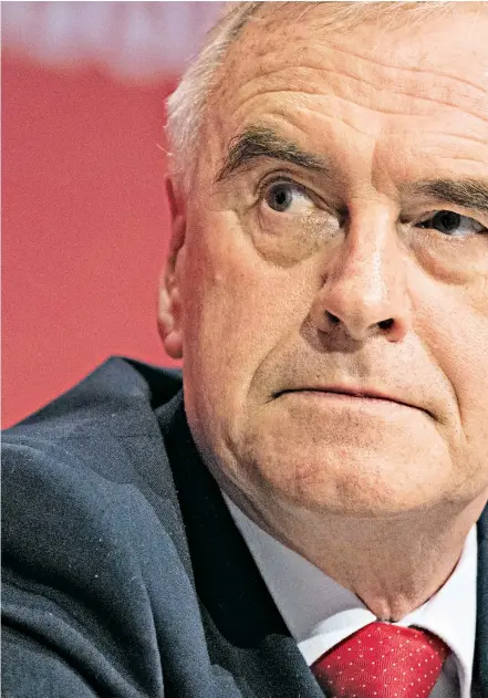  ??  ?? John Mcdonnell, right, the shadow chancellor said the spending commitment­s outlined in Labour’s last manifesto were just the start