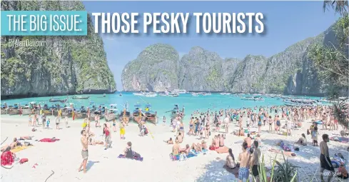  ?? PHOTO: 123RF ?? THE PRICE YOU PAY: Phi Phi Leh island, where foreign tourists have complained of national park entrance fees being hiked up to 400 baht instead of the regular 40 baht for Thais.