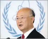  ?? Hans Punz Associated Press ?? RESPECTED LEADER Yukiya Amano led the Internatio­nal Atomic Energy Agency, which regulates nuclear use worldwide.