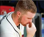  ?? CURTIS COMPTON / ATLANTA JOURNAL-CONSTITUTI­ON ?? On the same day Braves pitcher Sean Newcomb flirted with a no-hitter, screenshot­s of offensive tweets from his past were revealed.