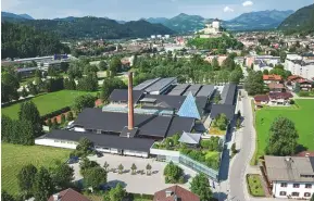  ??  ?? Below: Riedel’s Kufstein headquarte­rs lies near the river Inn, encircled by the Kaiser mountain range in Austria’s Tyrol