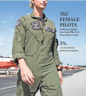  ?? GREGG PACHKOWSKI/USA TODAY NETWORK ?? Lt. Ashley Hallford, 30, is a Seahawk helicopter pilot and flight instructor at Whiting Field Naval Air Station in Milton, Fla. She earned her wings in 2012.