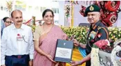 ?? PTI ?? Defence Minister Nirmala Sitharaman hands over two types of indigenous­ly built high-power multi-fuel to the Indian Army