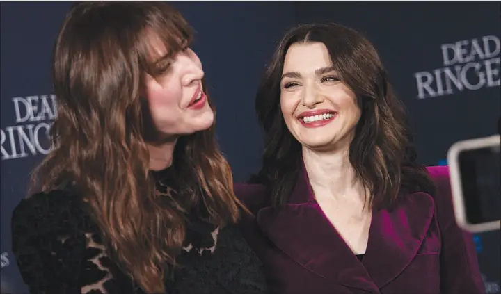  ?? VIANNEY LE CAER / INIVISION VIA AP ?? Actor Rachel Weisz, right, and executive producer Alice Birch are interviewe­d at the premiere of the streaming series “Dead Ringers” April 11 in London. The show, available on Prime Video, takes an unf linching look at reproducti­ve health care in America.