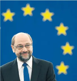  ??  ?? Seit 1994 ist Martin Schulz Abgeordnet­er im EU-Parlament, sieht sich neben Jean-Claude Juncker als „Mister Europa“.