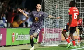  ?? Photograph: David Rogers/Getty Images ?? Newport made eight changes in their Carabao Cup tie but still defeated Championsh­ip side Luton.