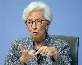  ??  ?? La presidente della Banca centrale europea, Christine Lagarde