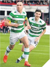  ??  ?? Scott Brown celebrates his goal.