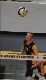 ?? ?? Cora Baker is one of the top kill and block leaders for the South Adams Starfires in the ACAC.
