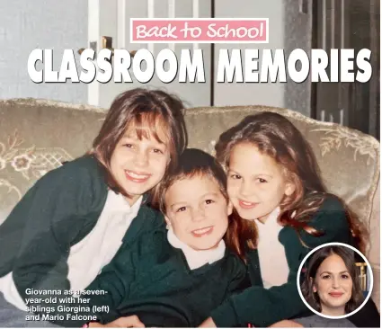  ??  ?? Giovanna as a sevenyear-old with her siblings Giorgina (left) and Mario Falcone