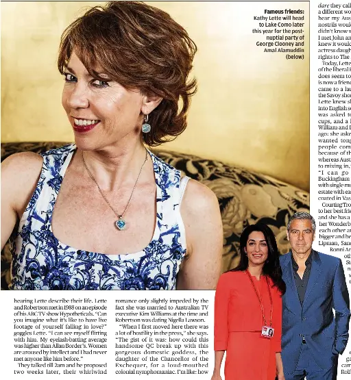 KATHY LETTE ON WHY HER FRIENDS AND AMAL WILL MAKE THE PERFECT MR