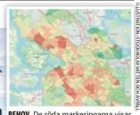  ??  ?? BEHOV. De röda markeringa­rna visar var ledningarn­a med störst underhålls­behov i staden finns och där det är störst risk för vattenläck­or.