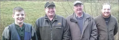  ??  ?? Winning team: Matthew Peden, John Cupples, John Paton and Andrew MacDonald. Not in the picture is Archie MacGilp.