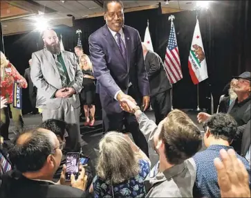  ?? Robert Gauthier Los Angeles Times ?? CALIFORNIA voters rudely awakened Larry Elder, shown in Costa Mesa on Tuesday, from his dream of becoming governor. If Elder runs again next year, Newsom might pay his entry fee, George Skelton writes.