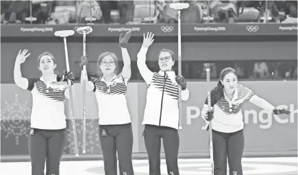  ?? SOOBUM IM/USA TODAY SPORTS ?? South Korea’s curling team has performed above expectatio­ns at the Olympics.