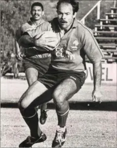  ?? ?? Gone too soon... Namibian rugby great Gerhard Mans.
