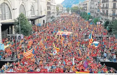  ?? TONI ALBIR / EFE ?? Manifestac­ión de la Diada del 11 de septiembre de 2021.