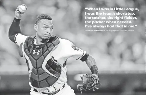  ?? JAKE ROTH, USA TODAY SPORTS ?? Last season, Christian Bethancour­t played 41 games at catcher and pitched in two games for the Padres.