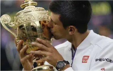  ??  ?? Novak Djokovic pictured after his four-set triumph over Roger Federer