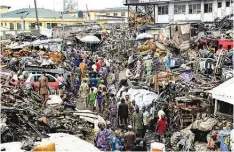  ??  ?? Commercial activities kick- off at some sections of Araromi Spare Parts Market, Agodi Gate in Ibadan following last Thursday’s midnight fire in Ibadan… yesterday.