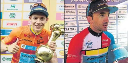  ?? FOTO: EFE, TWITTER ?? Miguel Ángel López ganó el Tour de Colombia 2.1. A la derecha, Gorka Izagirre hizo el pleno del Astana en el Tour de la Provence