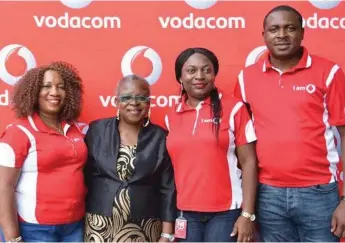  ??  ?? L-R: Senior Manager, Human Resources, Vodacom Business Nigeria, Mrs. Olajumoke Mustapha, Principal, Baptist Girls Academy, Mrs. Eunice Akanji, Senior Product Manager, Funke Atanda and Senior Manager, Customer Support Operations Center, Mr. Olumide...