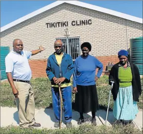  ?? Picture: SIKHO NTSHOBANE ?? FED UP: Tikitiki village residents, from left, community leader Bless Rosi, Maza Phanda, Caroline Ngquba and Cecilia Njokweni still have to spend R36 to travel nearly 15km to get to the nearest hospital despite having this R12-million state-of-the-art clinic built by government in their village early last year