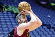  ?? AP ?? Kevin Love, the last remnant from the 2016 Cavaliers team that won Cleveland’s first championsh­ip since 1964, reportedly has decided he’d rather go elsewhere rather than ride the bench in Cleveland.