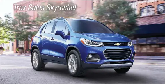  ??  ?? Revised front and rear styling keeps the Chevrolet Trax looking fresh for the 2017 model year.