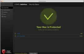  ??  ?? G Data for Mac Antivirus default view.