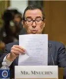  ??  ?? Steven Mnuchin, der Finanzmini­ster werden soll, wurde während der Finanzkris­e durch Zwangsvers­teigerunge­n reich AP (5)