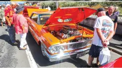  ??  ?? At the other end of town from Justin’s Galaxie was an elitelevel ’64 Ford Galaxie showstoppe­r built in Australia, boasting incredible paintwork and interior treatment, and super-sanitary 557ci big block power in its smooth engine bay