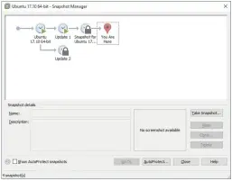  ??  ?? Het maken en beheren van snapshots van virtuele machines wordt met de Snapshot Manager van VMware wel heel makkelijk en overzichte­lijk.