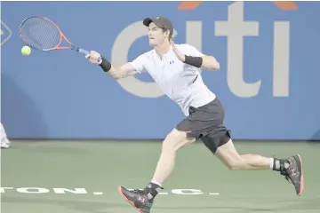  ??  ?? Andy Murray returns a forehand to Mackenzie McDonald during the Citi Open at the Rock Creek Tennis Center in Washington, DC. — AFP photo