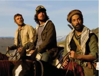  ?? THE CANADIAN PRESS ?? Afghan Luke.From left, Nick Stahl, Nicolas Wright and Stephen Lobo in Stahl plays a plucky Canadian journalist.