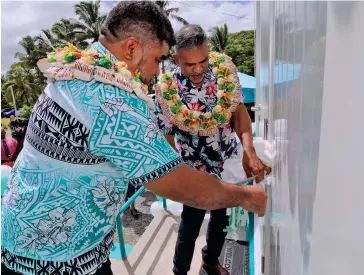  ?? Photo: AZARIA FAREEN ?? Minister for Commerce, Trade, Tourism and Transport, Faiyaz Koya and Permanent Secretary for the Ministry of Rural and Maritime Developmen­t David Kolitagane during the opening of the 12th office of the Maritime Safety Authority of Fiji (MSAF) at Pacific Harbour recently.