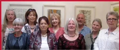  ??  ?? The Visual Arts Group, from left: Ann Duggan, Trish Robinson, Christine Mooney, Tess Reynolds, Gillian Deeny, Mary Wallace, Terry Dunne, Phil Stewart and Gilly Thomas. RIGHT: River Merchant’s Wife by Mary Wallace.