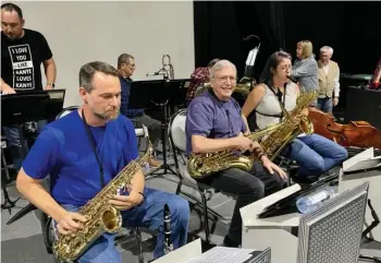  ?? ?? The Yuba-sutter Big Band jazz orchestra is the brainchild of local profession­al musicians and music educators Deanna Wiseman and Gay Galvin, who got the orchestra together in the fall of 2021.