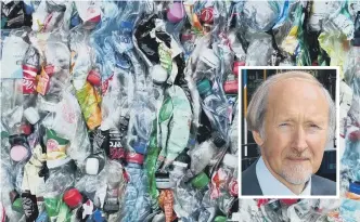  ??  ?? City councillor Peter Wood dupports the proposal to make buyers pay a deposit for plastic bottles.