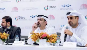  ?? Supplied photo ?? Abdullah Mohammed Al Awar, CEO of the Dubai Islamic Economy Developmen­t Centre; Badr Buhannad, executive vice-president for corporate strategy, ICT and risk management at the Dubai Silicon Oasis Authority; and other officials during the Press...