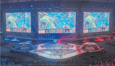  ?? AFP ?? Even if the League of Legends final drew a huge audience to the ‘Bird’s Nest’ National Stadium in Beijing earlier this month the e-sport sector has yet to mature economical­ly.
