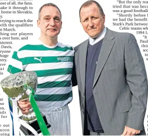  ??  ?? Paul Mcstay and Ronnie Coyle at the latter’s benefit match in 2011