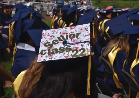  ?? PHOTO COURTESY CHELTENHAM SCHOOL DISTRICT ?? A floral “Senior Class 22” decorated graduation cap is featured during the Cheltenham High School Graduation Ceremony earlier this month. See more photos on page A3.